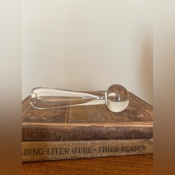 Clear Small Bud Vase Hand Blown Round Bottom Vintage Controlled Bubble - Picture 3 of 6